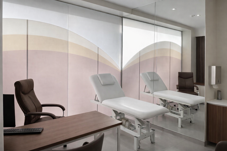 Sala de consulta moderna e confortável